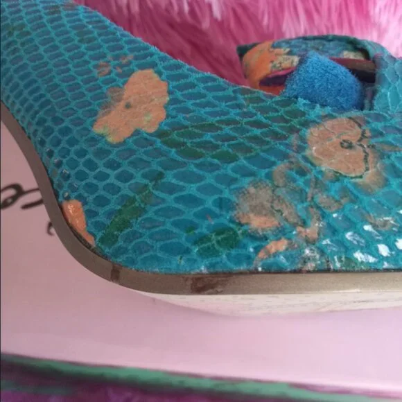 IRREGULAR CHOICE Chica Faux Snakeskin Floral Tropical Retro NW w/Box size 10 - Picture 4 of 8